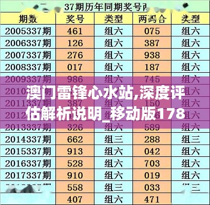 澳门雷锋心水站,深度评估解析说明_移动版178.347
