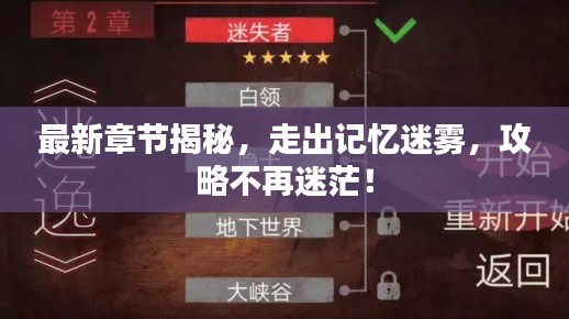 最新章节揭秘，走出记忆迷雾，攻略不再迷茫！