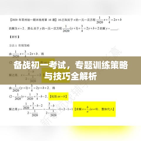 备战初一考试，专题训练策略与技巧全解析